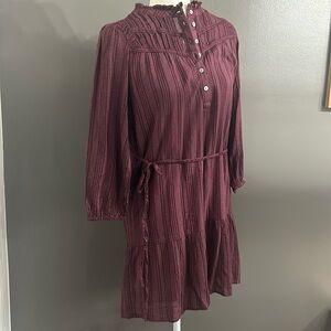 Ann Taylor LOFT petite long sleeve purple dress